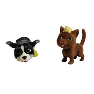 Puppy Kitty in My Pocket Midge Munchkin Figure Series 2 Black Dog Bone Vintage